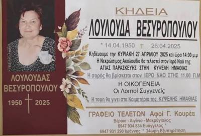 Απεβίωσε η Λουλούδα Βεσυροπούλου