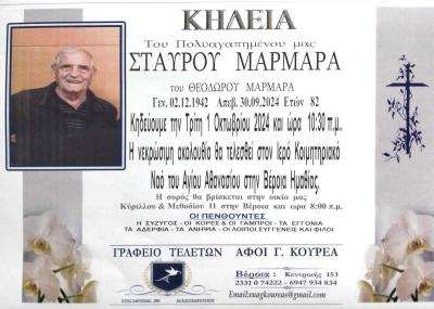 Απεβίωσε ο Σταύρος Μαρμαράς