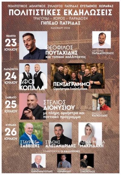 Πολιτιστικές εκδηλώσεις στην Πατρίδα Ημαθίας: Τέσσερις ημέρες γεμάτες μουσική, παράδοση και γλέντι