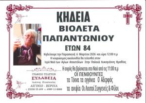 Απεβίωσε η Βιολέτα Παπαντωνίου