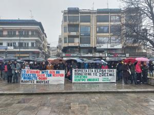 Απεργιακή συγκέντρωση του Εργατικού Κέντρου Ημαθίας στη Νάουσα