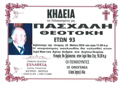 Απεβίωσε ο Πασχάλης Θεοτόκης
