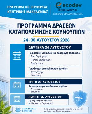 Δήμος Νάουσας: Πληροφορίες και Μέτρα Προφύλαξης για τον Ιό του Δυτικού Νείλου