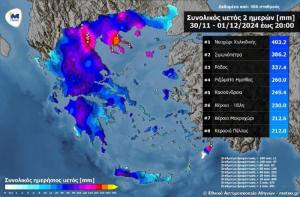 Σε Ριζώματα, Βέροια και Μακροχώρι τα μεγαλύτερα ύψη βροχής